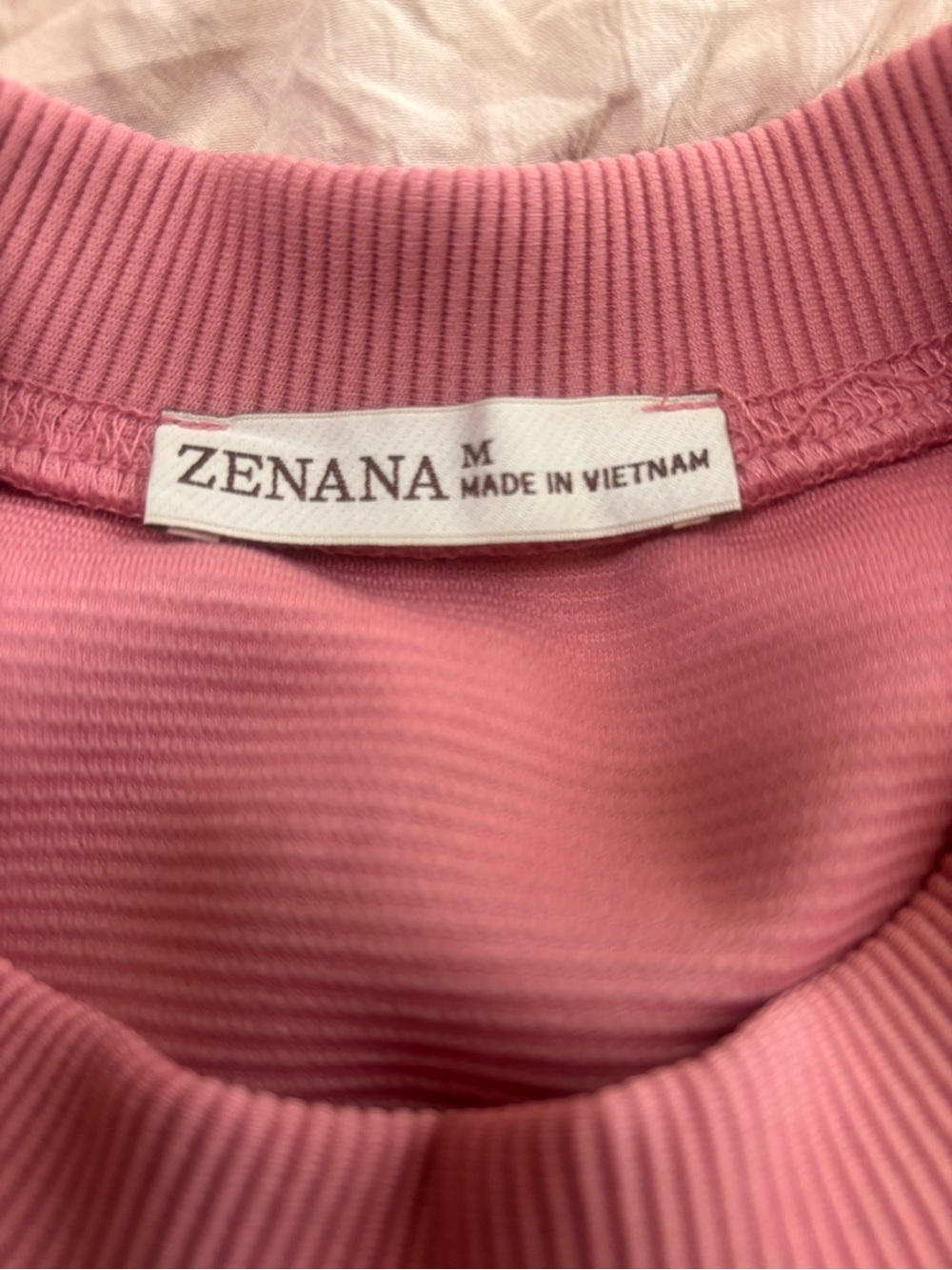 ZENANA Ribbed Lounge Set Dusty Rose Batwing Top Wide Leg Pants M NWOT - Picture 3 of 9